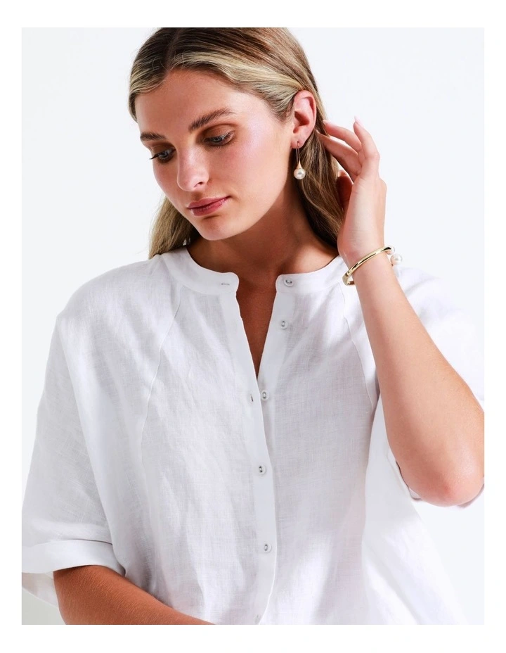 Large Pearl On Long Sleek Hook in Pearl image 4