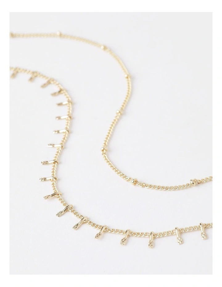 2 Layered Necklace in Gold image 6