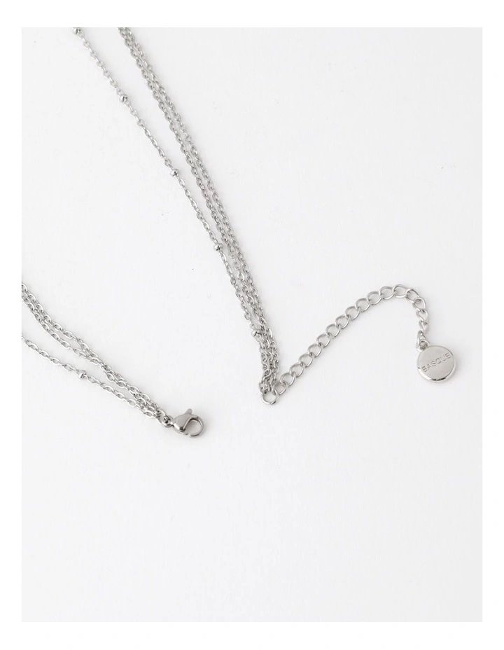 Stainless Steel 3 Layer Necklace in Silver image 3