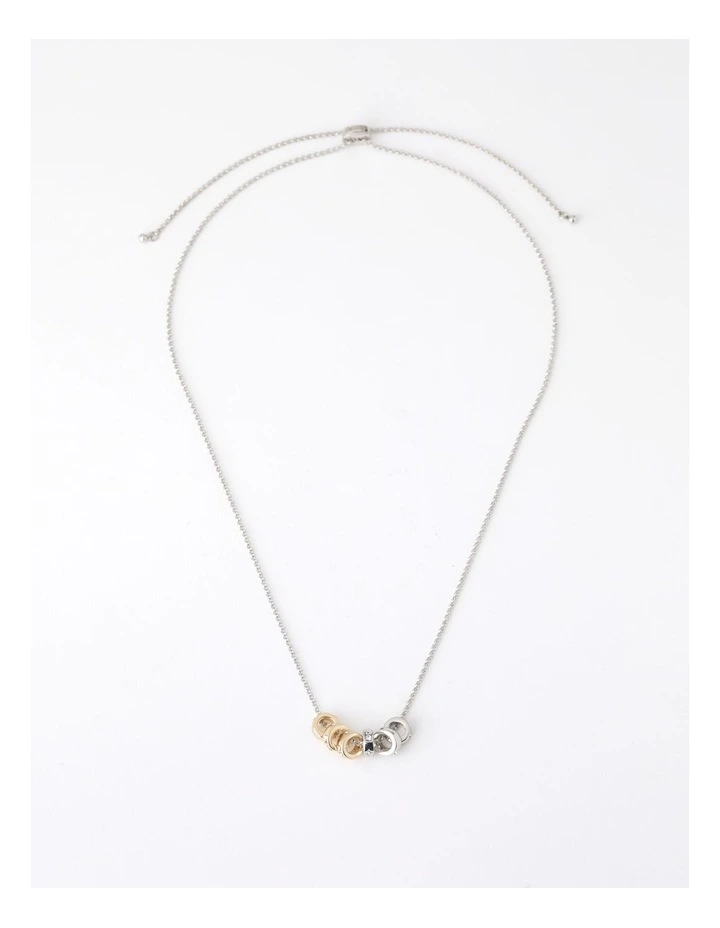 Mixed Metal Charms Necklace in Gold & Silver image 1