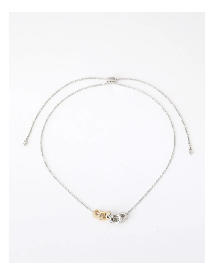 Mixed Metal Charms Necklace in Gold & Silver image 2