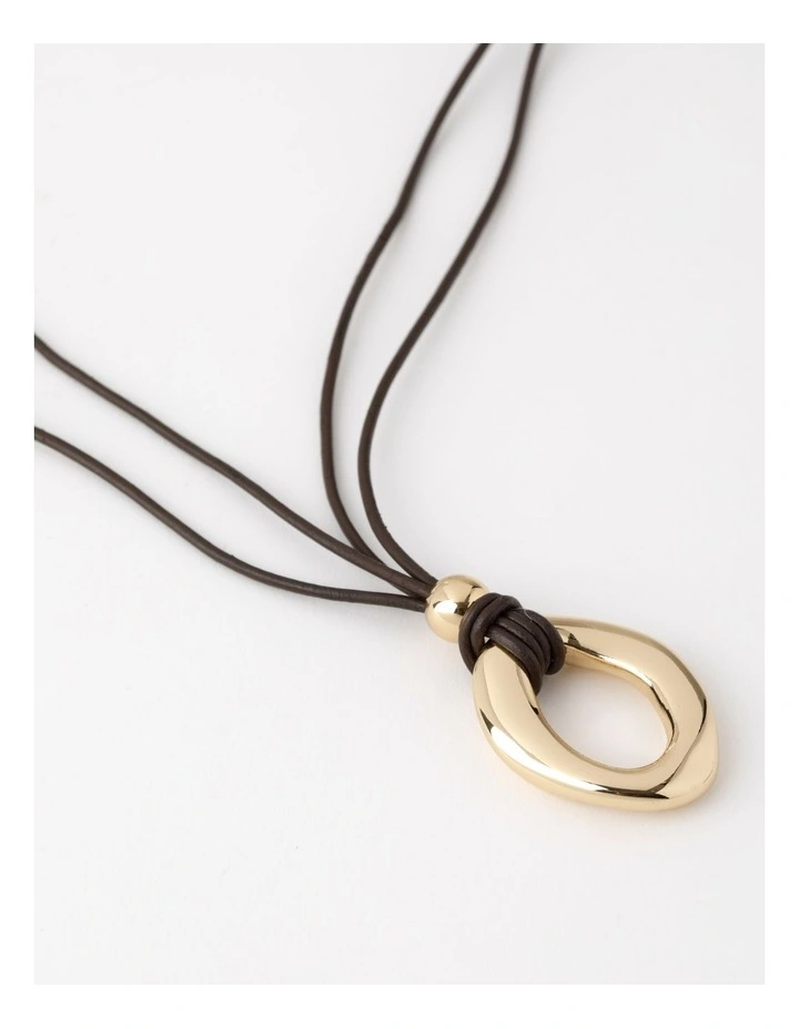 Statement Pendant Necklace in Gold image 2