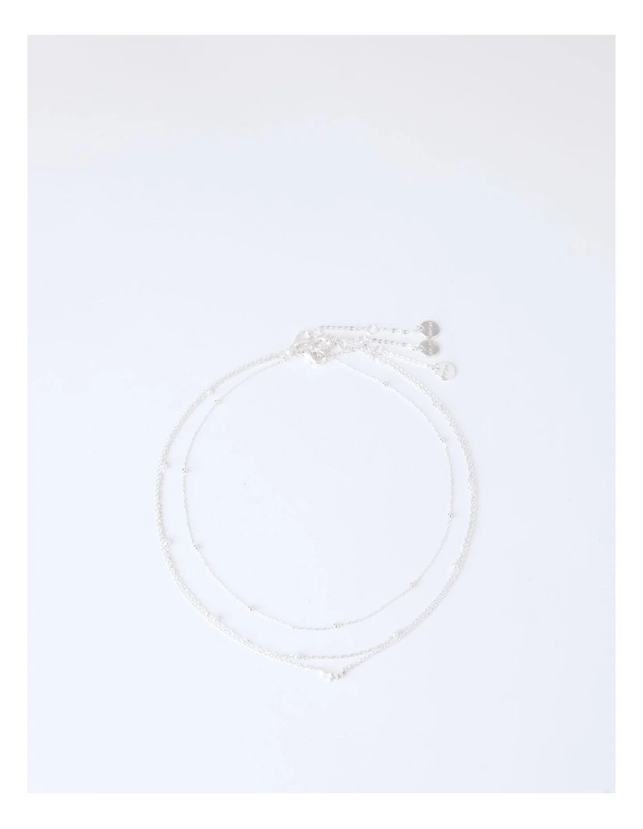 Fine Crystal Double Layer Necklace in Silver image 1