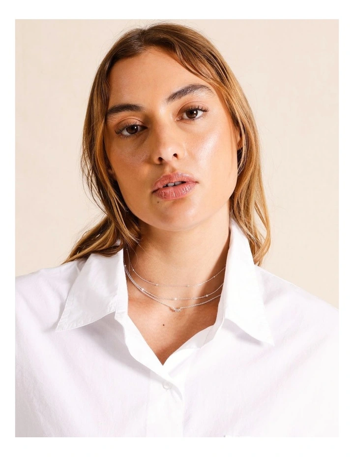 Piper Fine Crystal Double Layer Necklace in Silver MYER