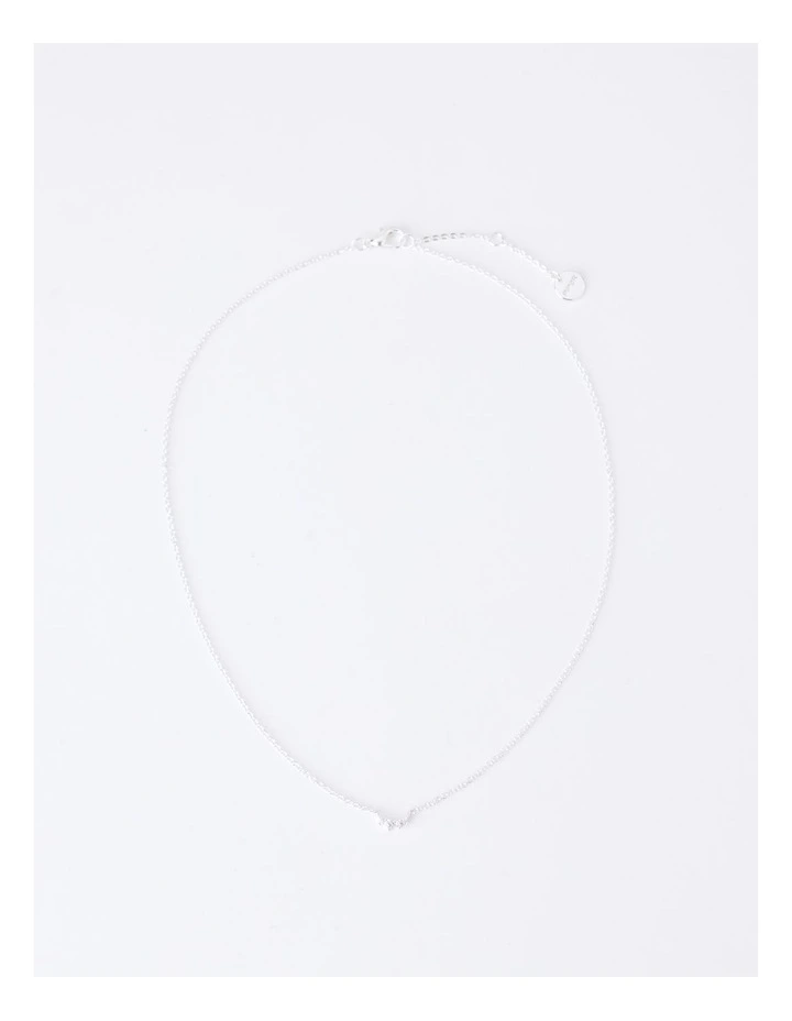 Fine Crystal Double Layer Necklace in Silver image 5