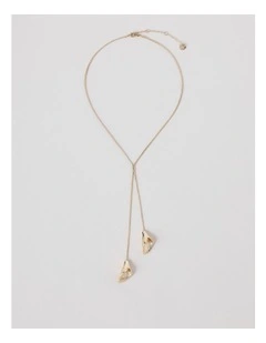 Tulip Lariat Necklace in Gold