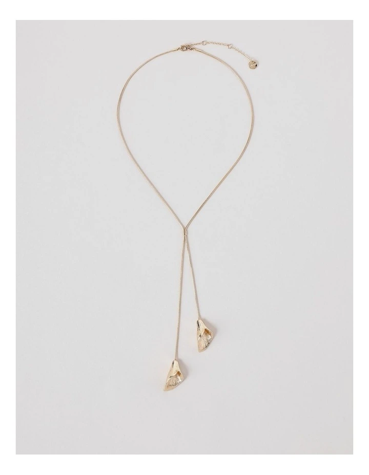 Tulip Lariat Necklace in Gold image 1