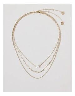 Pearl Necklace 3Pk in Gold