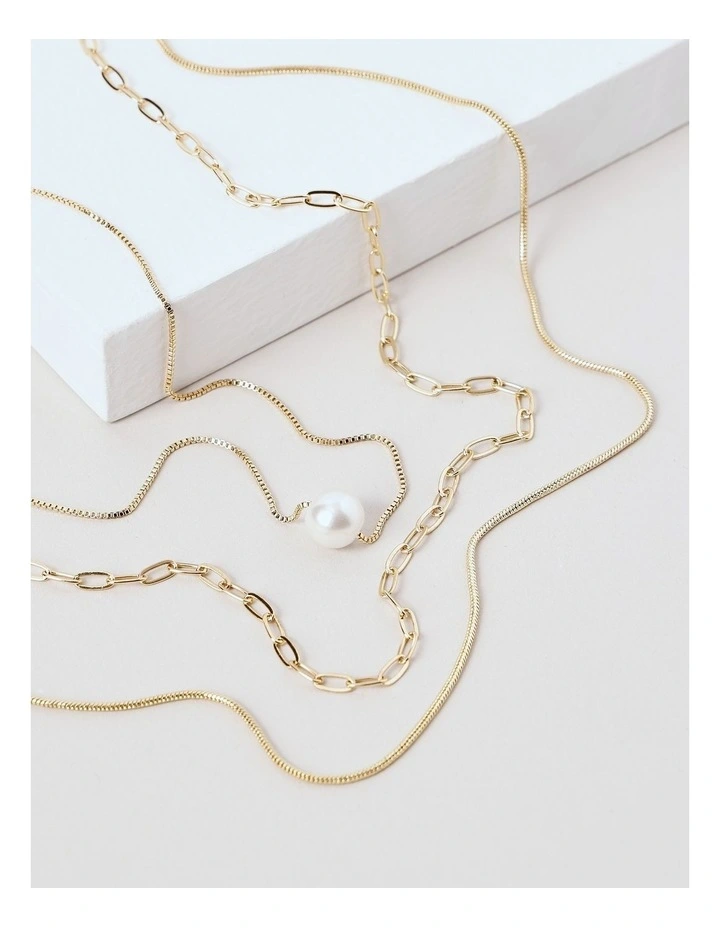 Pearl Necklace 3Pk in Gold image 3