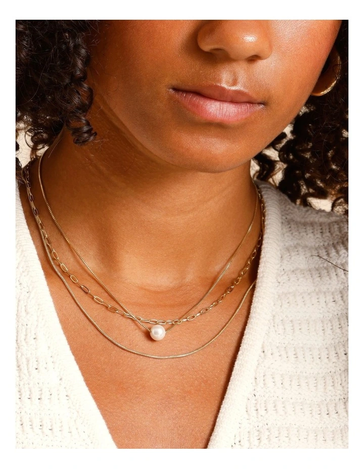 Pearl Necklace 3Pk in Gold image 4