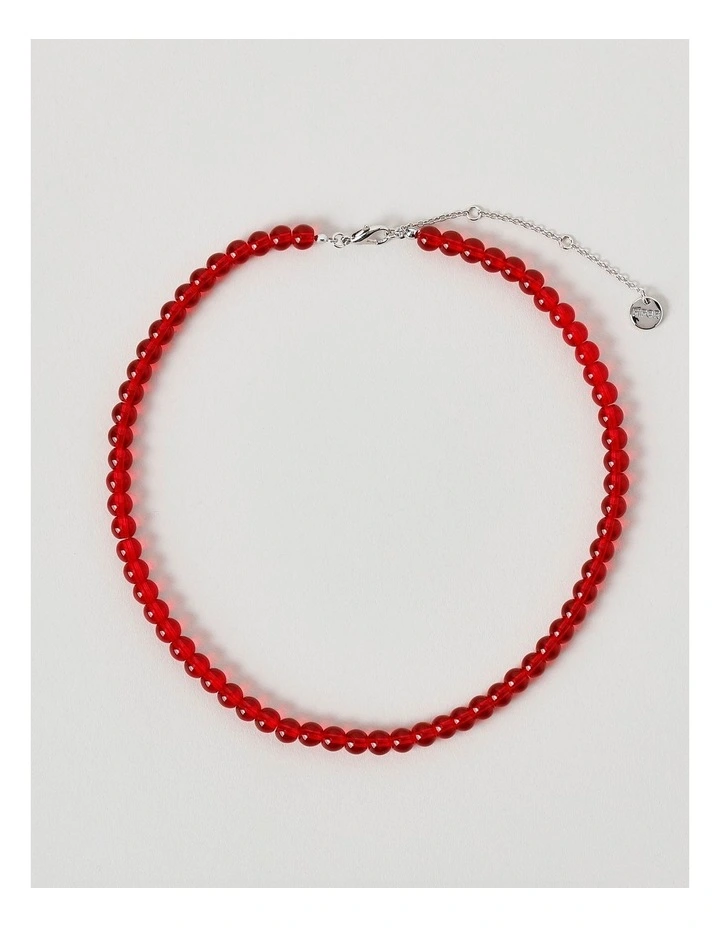 Beaded Necklace in Red image 1
