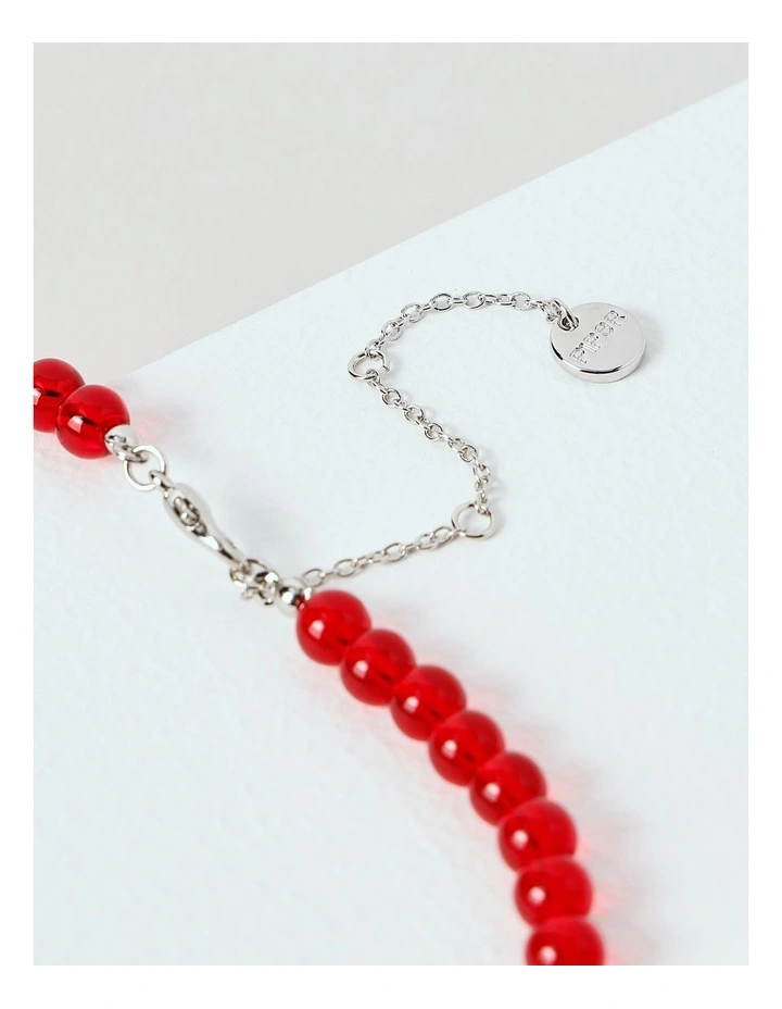 Beaded Necklace in Red image 5