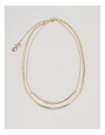 Smiley Layer Necklace in Gold