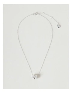 Diamante Charm Necklace in Silver