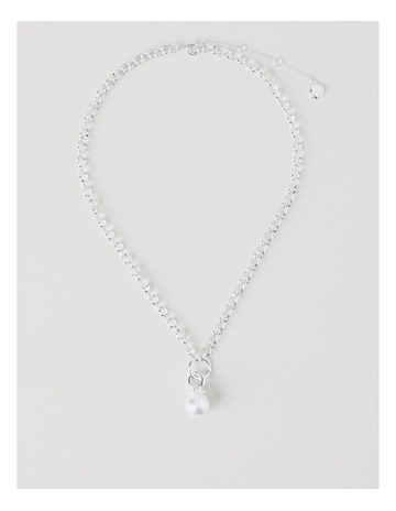Pearl Drop Necklace in Silver