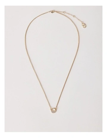 Diamante Disc Necklace in Gold