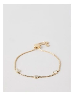 Trio Diamante Pendant Necklace in Gold