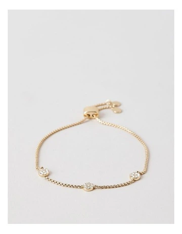 Trio Diamante Pendant Necklace in Gold