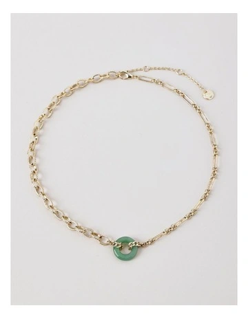 Donut Disc Necklace in Gold