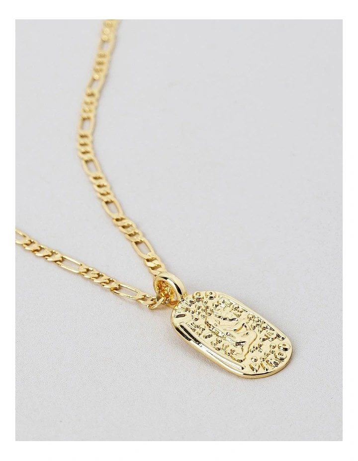 Oval Virgo Zodiac Necklace in Gold image 3