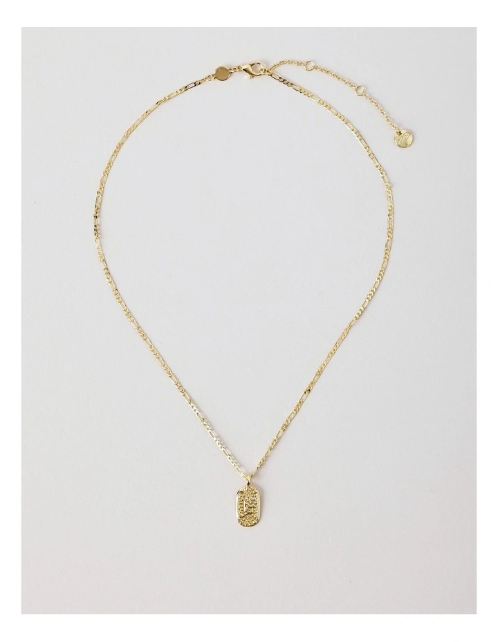 Oval Virgo Zodiac Necklace in Gold image 4