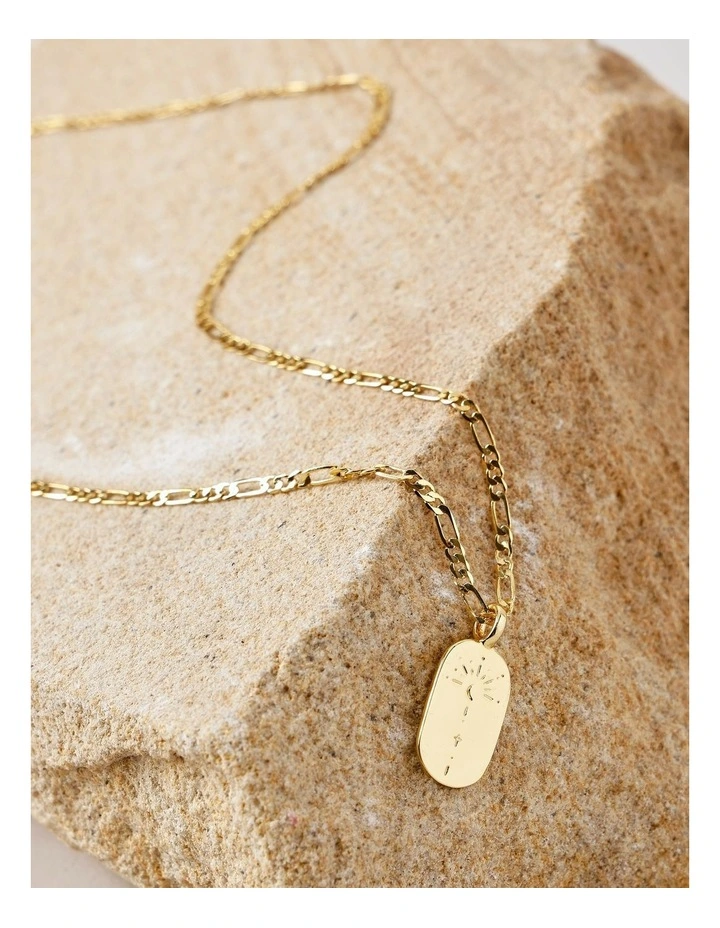 Oval Virgo Zodiac Necklace in Gold image 5