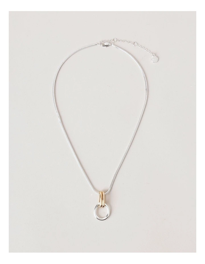 Two Tone Open Circle Necklace in Mixed Metal image 1