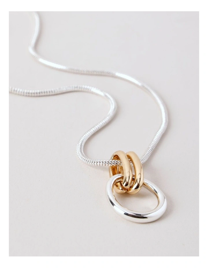 Two Tone Open Circle Necklace in Mixed Metal image 3