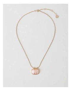 Gem Pendant Necklace in Blush