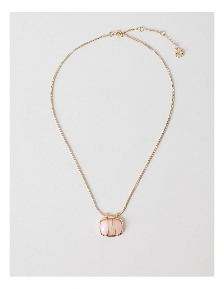 Gem Pendant Necklace in Blush image 1