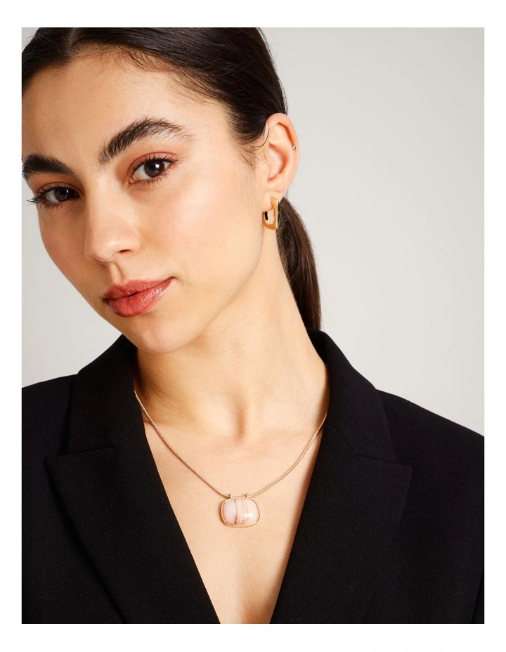 Gem Pendant Necklace in Blush image 2