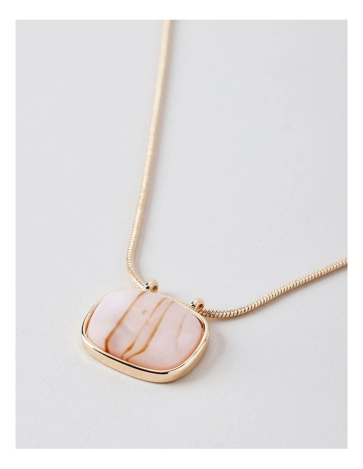 Gem Pendant Necklace in Blush image 3