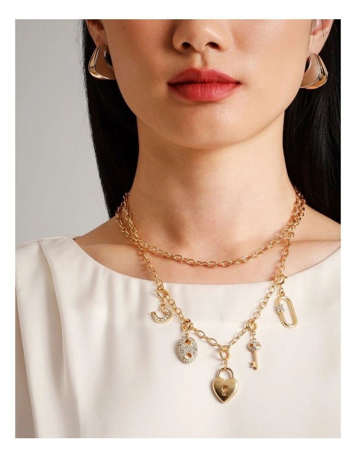 Charm Necklace Set in Gold image 4