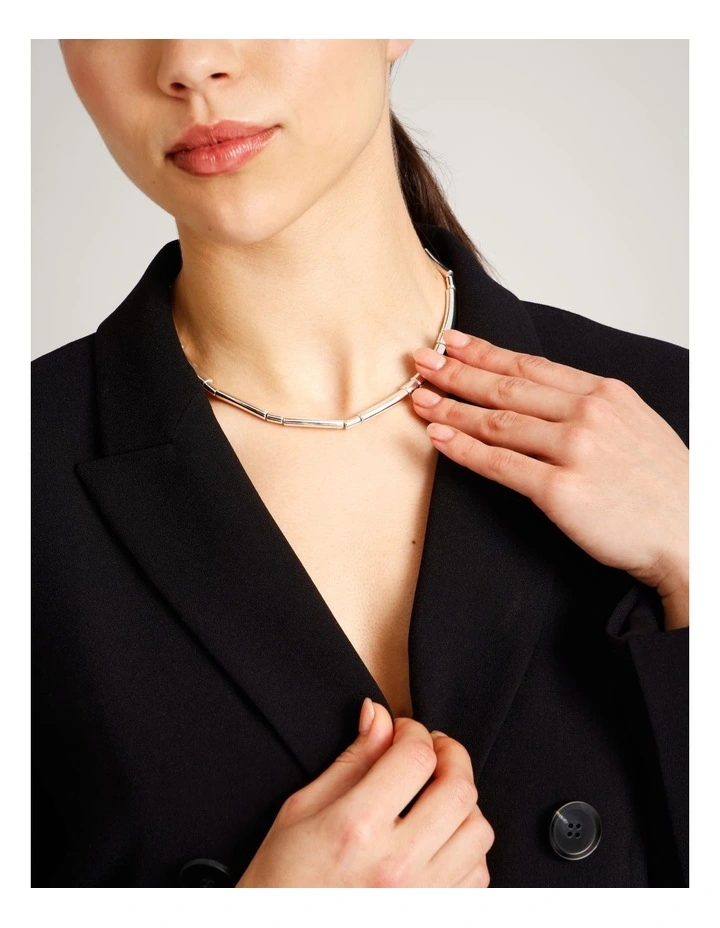 Tubular Necklace in Silver image 4