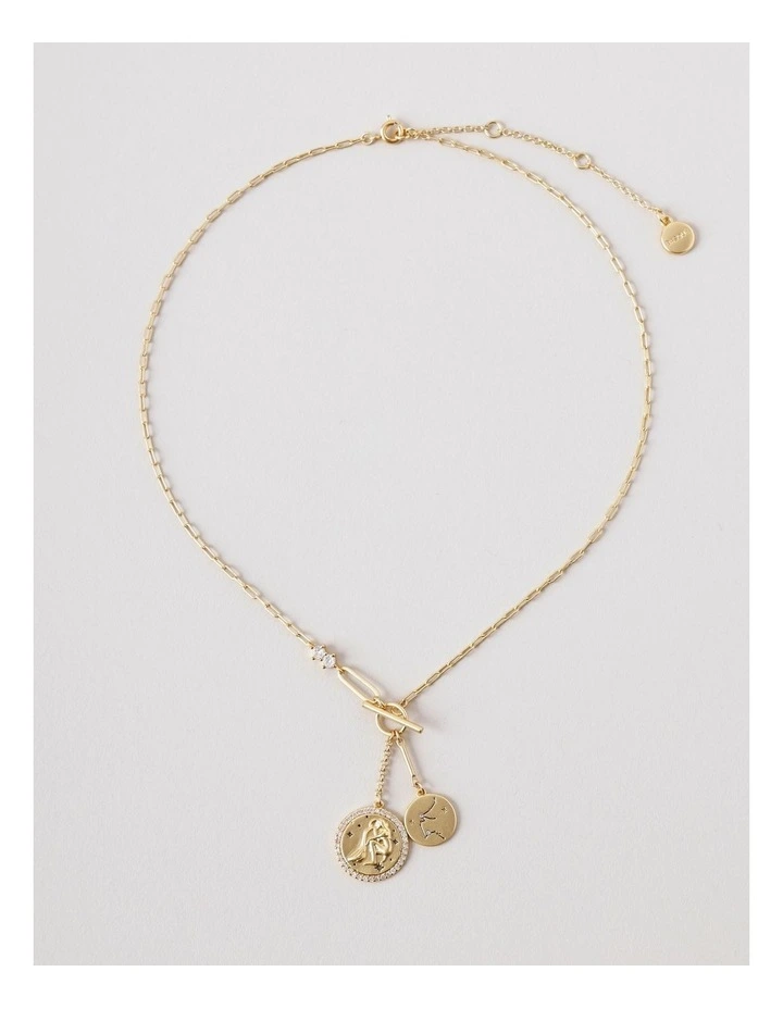 Aquarius Pendant Necklace in Gold image 1