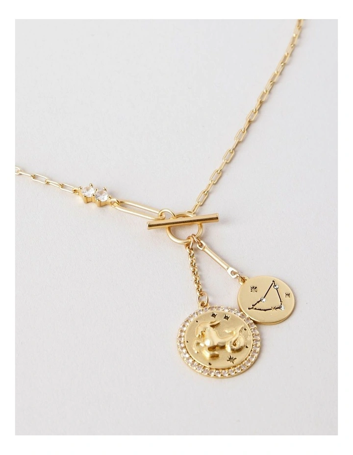 Capricorn Pendant Necklace in Gold image 2