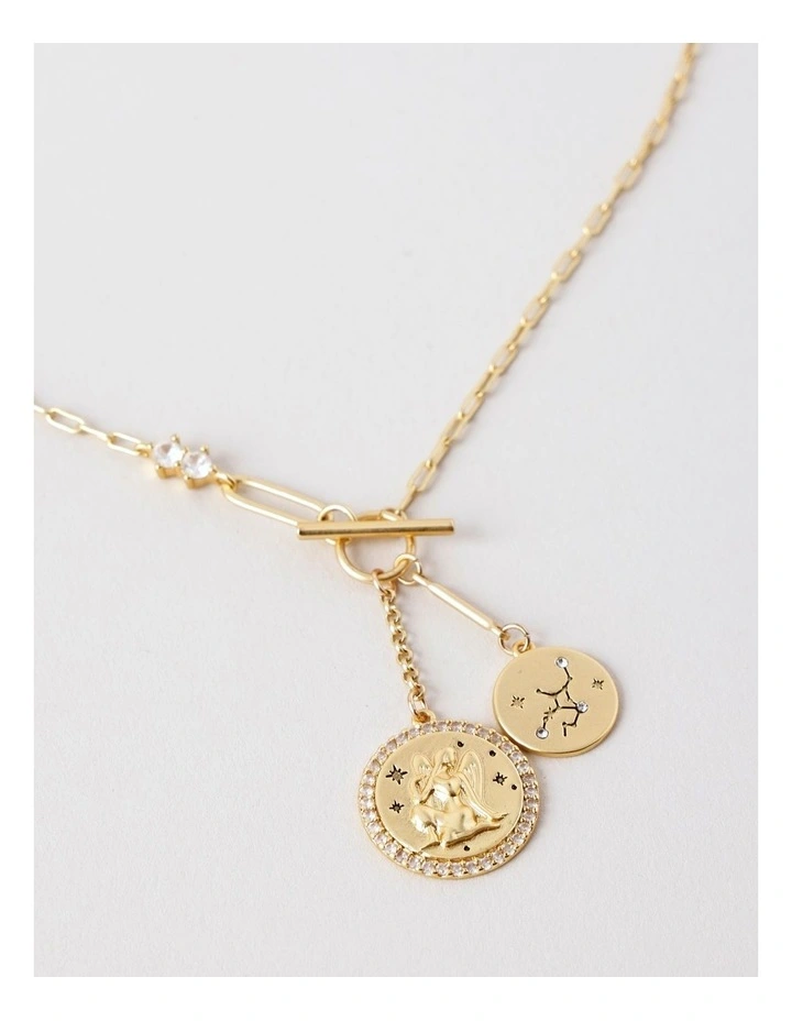 Virgo Pendant Necklace in Gold image 2