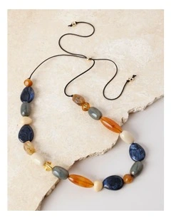 Stone Adjustable Necklace in Multicolour