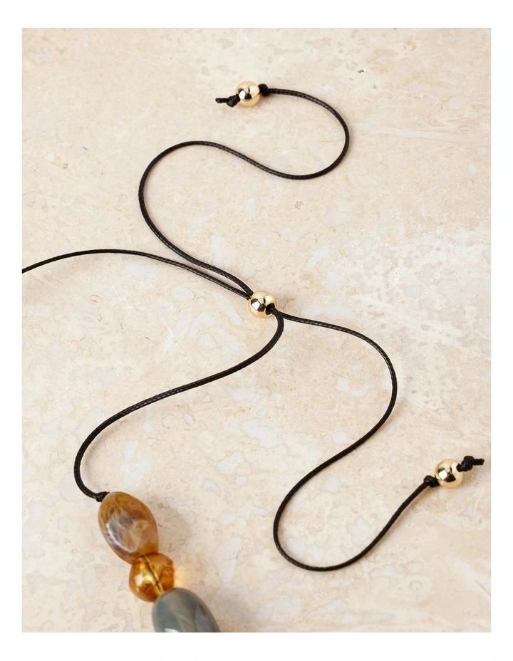 Stone Adjustable Necklace in Multicolour image 3