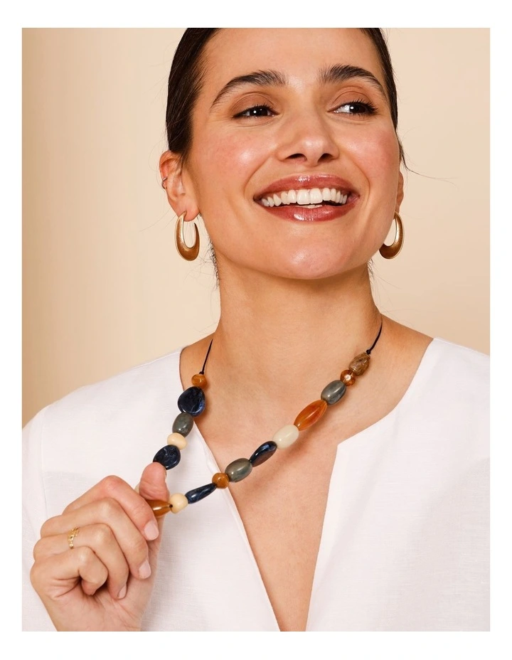 Stone Adjustable Necklace in Multicolour image 4