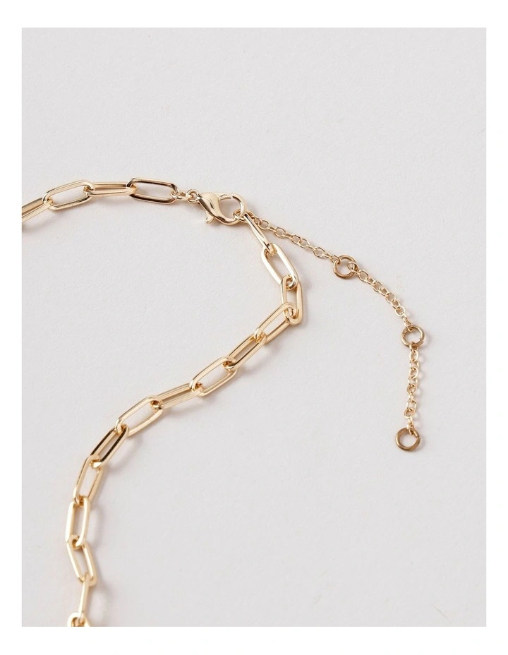Multicolour Station Necklace in Gold image 4