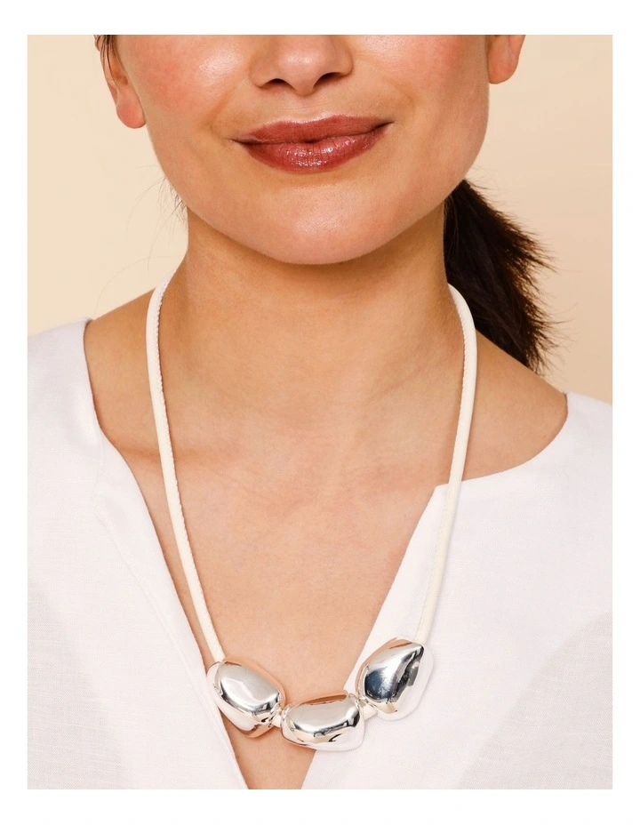 Nugget Necklace in Silver image 4