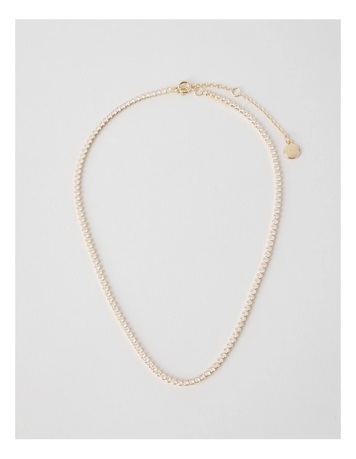 Cubic Zirconia Tennis Necklace in Gold image 1