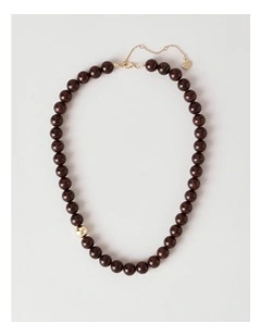 Semi Precious Necklace in Brown
