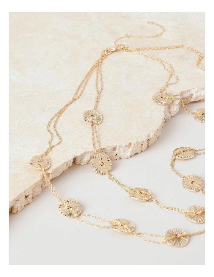 Fine Layered Necklace in Gold image 3