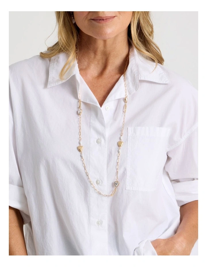 Heart Charm Necklace in Gold image 4