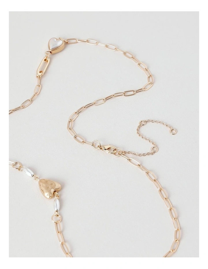 Heart Charm Necklace in Gold image 5