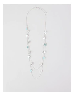 Stone Necklace in Silver/Turquoise