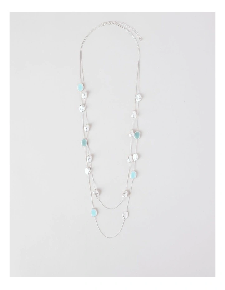 Stone Necklace in Silver/Turquoise image 1