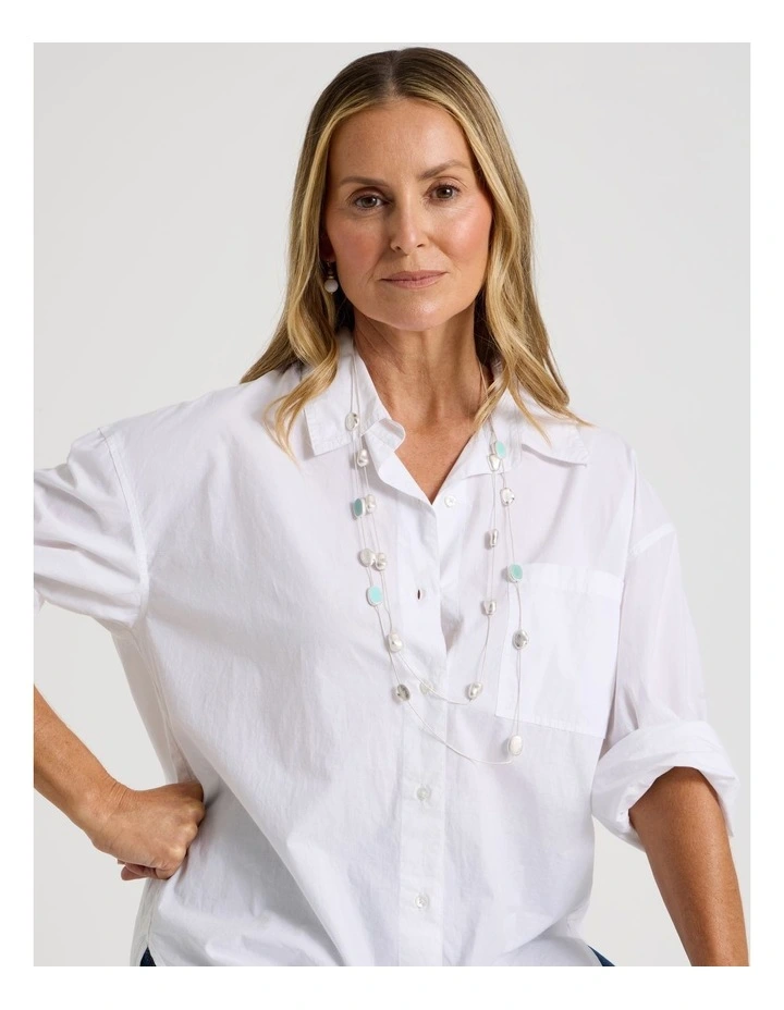 Stone Necklace in Silver/Turquoise image 2